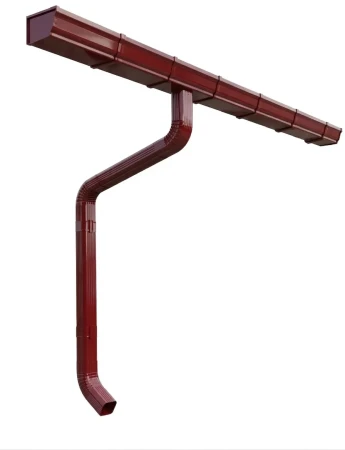 Металлический водосток (комплект) Grand Line Vortex d-127x78 мм Полиэстер RAL 3005 в Санкт-Петербурге фото