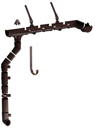 Комплект пластикового водостока d-120x85 мм Döcke Premium шоколад RAL 8019 в Санкт-Петербурге фото