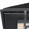 Карнизный свес крыши с софитами, водостоком и битумной черепицей