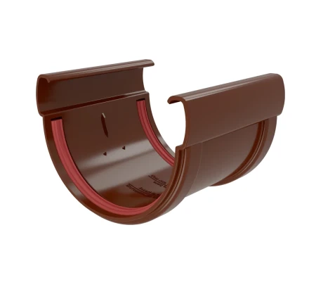 Соединитель желоба d-135 мм ПВХ Grand Line Дизайн шоколадный RAL 8017