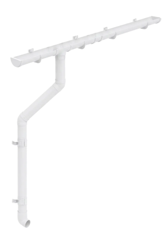 Комплект пластикового водостока d-120/90 мм ГрандЛайн Классика белый RAL 9003 в Санкт-Петербурге фото