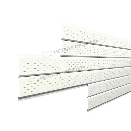 Металлический софит Металл Профиль Lбрус-XL Purman 0,5 с полной перфорацией Ral 9010