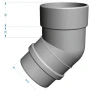 Колено трубы d-100 мм 45° ПВХ Döcke Lux в Санкт-Петербурге фото