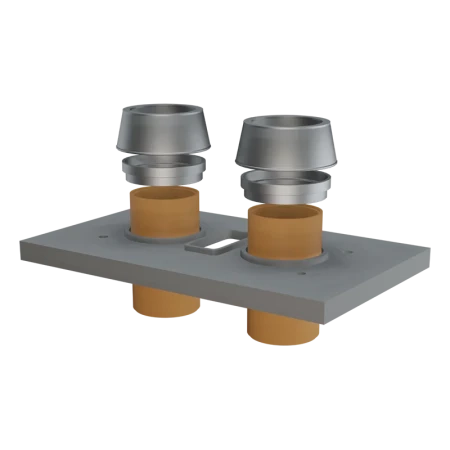 Верхний комплект Schiedel Uni двухходовой с вентканалом (обмуровка кирпичом 11.5 см) Ø-180/200 мм
