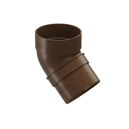 Колено трубы d-80 мм 45 гр ПВХ Döcke Standard светло-коричневое RAL 8017