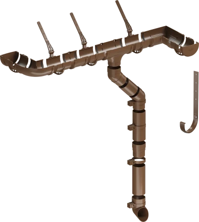 Угол желоба универсальный d-120 мм 90 гр ПВХ Döcke Standard светло-коричневый RAL 8017