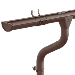 Комплект металлического водостока Аквасистем Премиум d-125x90 мм 6 м/3 м PU Ral 8017