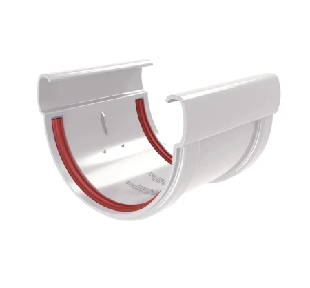 Соединитель желоба d-135 мм ПВХ Grand Line Дизайн белый RAL 9003