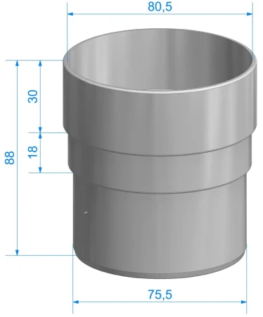 Соединитель трубы (муфта) d-80 мм ПВХ Döcke Standard в Санкт-Петербурге фото
