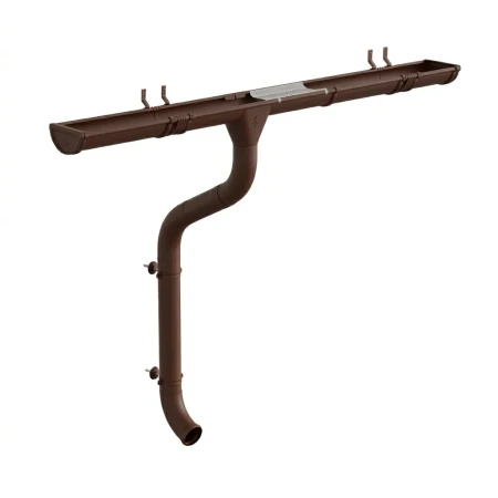 Комплект металлического водостока Аквасистем Премиум d-150x100 мм 6 м/3 м PU Matt RAL 8017 в Санкт-Петербурге фото