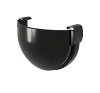 Заглушка желоба d-135 мм универсальная ПВХ ГрандЛайн Дизайн черная RAL 9005