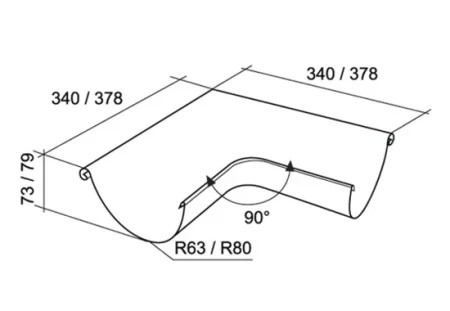 Угол желоба наружный d-125 мм 90° Grand Line Полиуретан 0,6 в Санкт-Петербурге фото