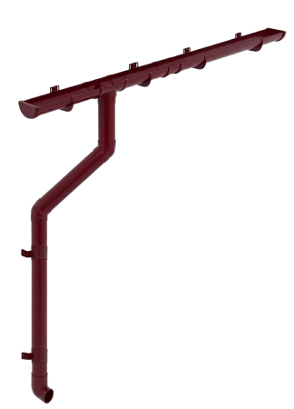 Комплект пластикового водостока d-120/90 мм ГрандЛайн Классика бордо RAL 3005 в Санкт-Петербурге фото