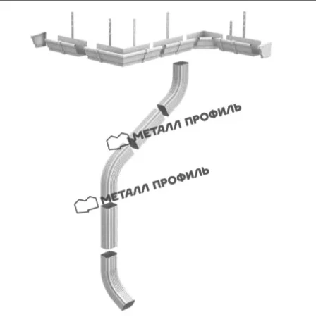 Угол желоба внутренний 120x86 Металл Профиль Бюджет 0,5 Оцинкованный