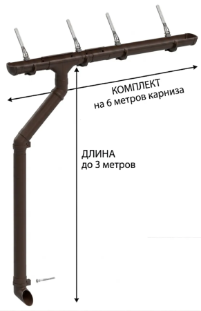 Комплект пластикового водостока d-141x100 мм Döcke lux шоколад RAL 8019 в Санкт-Петербурге фото