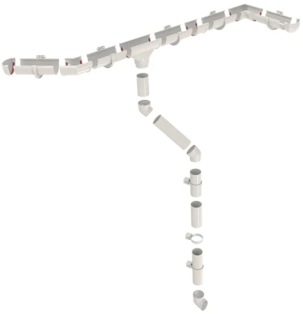 Соединитель желоба d-135 мм ПВХ Grand Line Дизайн белый RAL 9003