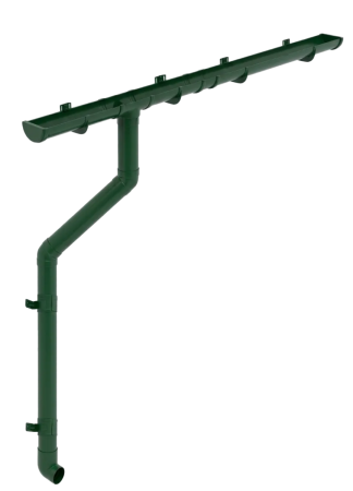 Комплект пластикового водостока d-120/90 мм ГрандЛайн Классика зеленый RAL 6005 в Санкт-Петербурге фото