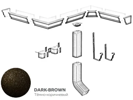 Угол желоба внутренний 120x86 мм Металл Профиль FORAMINA FREEZE QUADRO Valori двухстороннее 0,7 DarkBrown