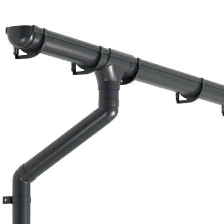 Комплект пластикового водостока d-135/90 мм ГрандЛайн Дизайн графит RAL 7024 в Санкт-Петербурге фото