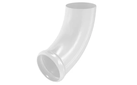 Колено стока (отвод трубы) декорированный d-90 мм Aquasystem Premium Pural 0,6 RAL 9003