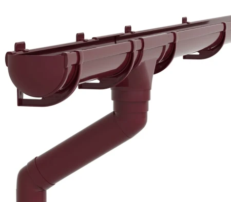 Комплект пластикового водостока d-135/90 мм ГрандЛайн Дизайн бордо RAL 3005 в Санкт-Петербурге фото