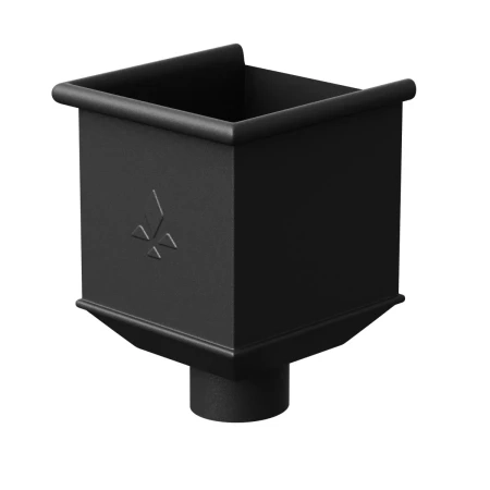 Воронка водосборная квадратная для трубы d-100 мм Aquasystem Premium PU Matt 0,6 RAL 9005