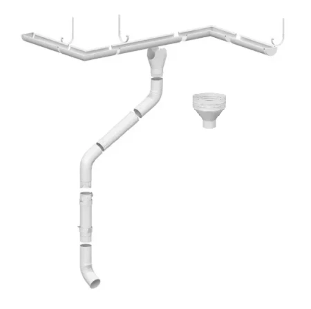 Угол желоба универсальный d-185 мм 90 гр. Металл Профиль Проект Полиэстер 0,5 RAL 9003