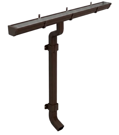 Комплект металлического водостока Металл Профиль Бюджет 120x86 мм 6 м/3 м Полиэстер RR 32 в Санкт-Петербурге фото