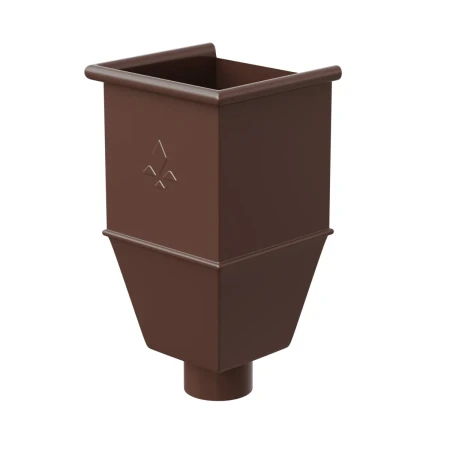 Воронка водосборная квадратная удлиненная для трубы d-90 мм Aquasystem Premium PU 0,6 RAL 8017