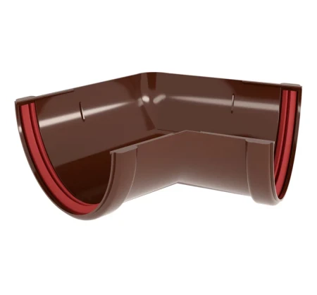 Угол желоба универсальный d-120 мм 135 гр ПВХ Grand Line Классика шоколадный RAL 8017