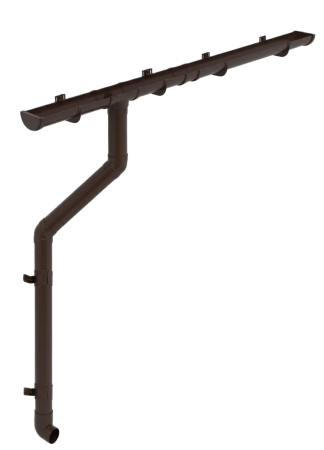 Комплект пластикового водостока d-120/90 мм ГрандЛайн Классика коричневый RR 32 в Санкт-Петербурге фото