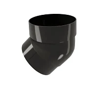 Колено трубы d-90 мм 45 гр ПВХ ГрандЛайн черное RAL 9005