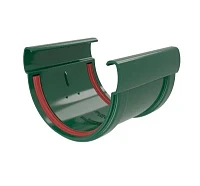 Соединитель желоба d-135 мм ПВХ ГрандЛайн Дизайн зеленый RAL 6005