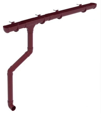 Комплект пластикового водостока d-135/90 мм ГрандЛайн Дизайн бордо RAL 3005 в Санкт-Петербурге фото