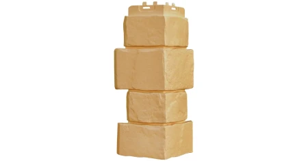 Угол пластиковой фасадной панели Grand Line Крупный камень Classic (песочный)