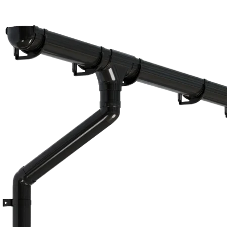 Комплект пластикового водостока d-135/90 мм ГрандЛайн Дизайн черный RAL 9005 в Санкт-Петербурге фото