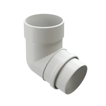 Колено трубы d-100 мм 72 гр ПВХ Döcke Lux пломбир RAL 9003