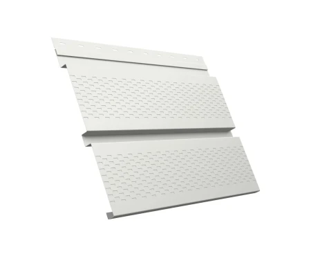 Металлический софит Grand Line Квадро Брус Satin 0,5 с полной перфорацией Ral 9003