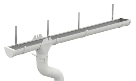 Комплект металлического водостока d-185x150 мм 6 м/3 м Металл Профиль Проект Полиэстер RAL 9003 в Санкт-Петербурге фото