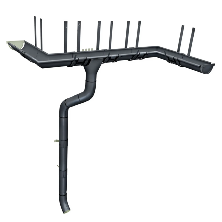 Комплект металлического водостока Grand Line GL PE d-150x100 мм 6 м/3 м Полиэстер двухсторонний RAL 7024 в Санкт-Петербурге фото