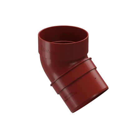 Колено трубы d-80 мм 45 гр ПВХ Döcke Standard красное RAL 3005