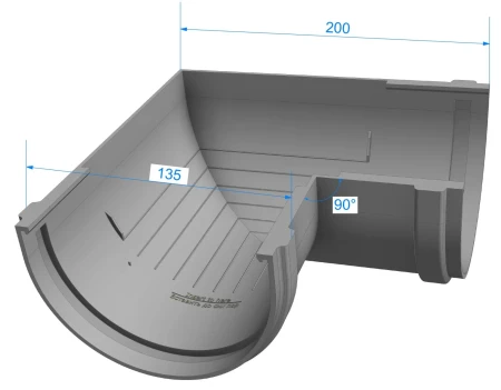 Угол желоба универсальный d-120 мм 90° ПВХ Döcke Premium в Санкт-Петербурге фото