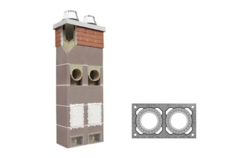 Готовый комплект двухходового дымохода Schiedel Uni 9 пм, Ø-180/200 мм без вентканала