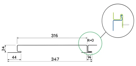 Линеарные панели Металл Профиль Линеарная панель  Primepanel-Т-Г 24х316 мм без руста Полиэстер 0,7 в Санкт-Петербурге фото