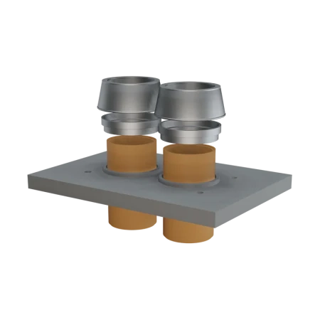 Верхний комплект Schiedel Uni двухходовой без вентканала (обмуровка кирпичом 11.5 см) Ø-140/160 мм