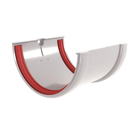 Соединитель желоба d-120 мм ПВХ Grand Line Классика белый RAL 9003