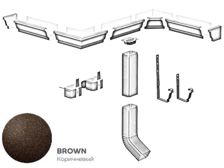 Заглушка желоба правая 120x86 мм Металл Профиль FORAMINA FREEZE QUADRO Valori двухстороннее 0,6 Brown