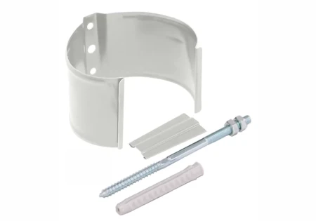 Кронштейн трубы ПВХ d-90 мм на кирпич металлический Grand Line белый RAL 9003