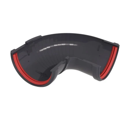 Угол желоба составной d-120 мм 90-150 гр ПВХ Grand Line Классика графит RAL 7024