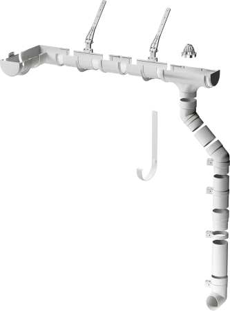 Колено трубы d-85 мм 72 гр ПВХ Döcke Premium пломбир RAL 9003